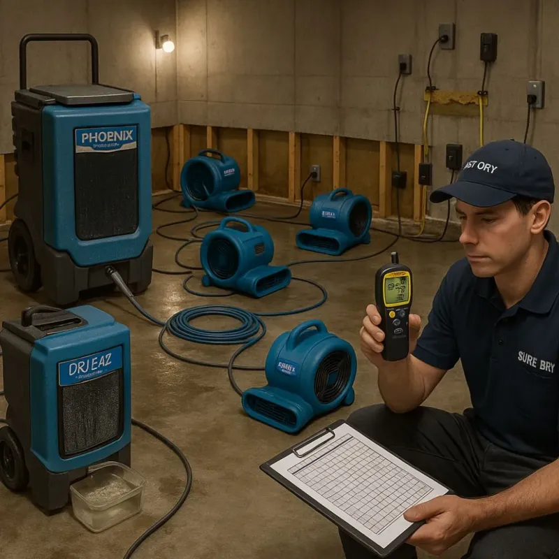 Structural Drying and Dehumidification process in Kountze, TX
